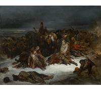 DQCJIYIGL Dipinti Famosi Poster e Stampe Poster Parete Quadri La retirada de Napoleón de Ary Scheffer per L'arredamento del Soggiorno 60x90cm