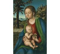 DQCJIYIGL Dipinti Famosi Poster e Stampe Poster Parete Quadri la Virgen con el Niño con un racimo de uvas de Lucas Cranach el Viejo per L'arredamento del Soggiorno 60x90cm