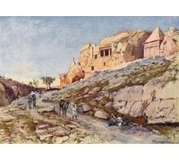 DQCJIYIGL Dipinti Famosi Poster e Stampe Poster Parete Quadri las tumbas excavadas en la roca del valle de Josafat por John Fulleylove per L'arredamento del Soggiorno 60x90cm