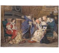 DQCJIYIGL Dipinti Famosi Poster e Stampe Poster Parete Quadri Mujeres en un interior Paul Delaroche per L'arredamento del Soggiorno 60x90cm