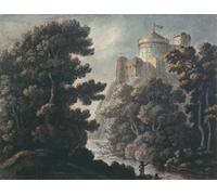DQCJIYIGL Dipinti Famosi Poster e Stampe Poster Parete Quadri Paisaje con castillo sobre una roca de Robert Adam per L'arredamento del Soggiorno 60x90cm