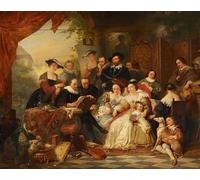 DQCJIYIGL Dipinti Famosi Poster e Stampe Poster Parete Quadri Rubens en el círculo de sus patrocinadores y familia de Peter Paul Rubens per L'arredamento del Soggiorno 60x90cm