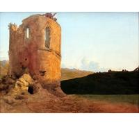 DQCJIYIGL Dipinti Famosi Poster e Stampe Poster Parete Quadri Ruinas de la torre con dragón de Carl Blechen per L'arredamento del Soggiorno 60x90cm