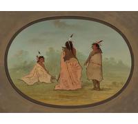 DQCJIYIGL Dipinti Famosi Poster e Stampe Poster Parete Quadri Tres hombres Blackfoot de George Catlin per L'arredamento del Soggiorno 60x90cm