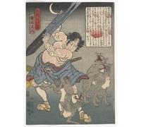 DQCJIYIGL Dipinti Famosi Poster e Stampe Poster Parete Quadri Veinticuatro ejemplos de devoción filial en Japón Kamata Matahachi por Utagawa Kuniyoshi per L'arredamento del Soggiorno 60x90cm