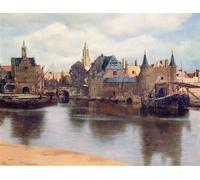 DQCJIYIGL Dipinti Famosi Poster e Stampe Poster Parete Quadri Vista de Delft. de Jan Vermeer Van Delft per L'arredamento del Soggiorno 60x90cm