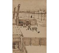 DQCJIYIGL Dipinti Famosi Poster e Stampe Poster Parete Quadri Vista desde la ventana del estudio de Vincent en invierno I de Vincent van Gogh per L'arredamento del Soggiorno 60x90cm