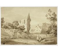 DQCJIYIGL Dipinti Famosi Poster e Stampe Poster Parete Quadri Wenlock Abbey Sharpshire por George Augustus Holmes per L'arredamento del Soggiorno 60x90cm