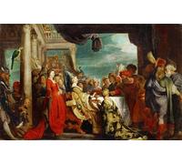 DQCJIYIGL Dipinti Famosi Tela e Immagini Vintage Quadri Alboin y Rosamund de Peter Paul Rubens per L'arredamento Della Camera da Letto 60x90cm