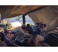 DQCJIYIGL Dipinti Famosi Tela e Immagini Vintage Quadri Almuerzo en el Barco de Joaquín Sorolla per L'arredamento Della Camera da Letto 60x90cm