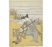 DQCJIYIGL Dipinti Famosi Tela e Immagini Vintage Quadri Amantes tocando el mismo shamisen que un mitate del emperador Xuanzong por un artista famoso per L'arredamento Della Camera da Letto 60x90cm