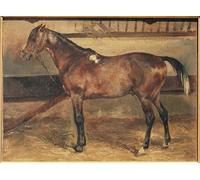 DQCJIYIGL Dipinti Famosi Tela e Immagini Vintage Quadri Caballo marrón en el establo de Theodore Gericault per L'arredamento Della Camera da Letto 60x90cm