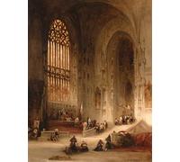 DQCJIYIGL Dipinti Famosi Tela e Immagini Vintage Quadri Catedral de Burgos por David Roberts per L'arredamento Della Camera da Letto 60x90cm