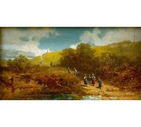 DQCJIYIGL Dipinti Famosi Tela e Immagini Vintage Quadri Chica en la fuente del bosque de Carl Spitzweg per L'arredamento Della Camera da Letto 60x90cm