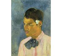 DQCJIYIGL Dipinti Famosi Tela e Immagini Vintage Quadri con una flor detrás de la oreja de Paul Gauguin per L'arredamento Della Camera da Letto 60x90cm