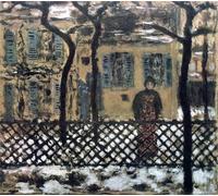 DQCJIYIGL Dipinti Famosi Tela e Immagini Vintage Quadri Detrás de la valla de Pierre Bonnard per L'arredamento Della Camera da Letto 60x90cm