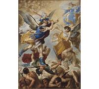 DQCJIYIGL Dipinti Famosi Tela e Immagini Vintage Quadri El arcángel Miguel derrota a los ángeles rebeldes por un artista famoso per L'arredamento Della Camera da Letto 60x90cm