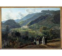 DQCJIYIGL Dipinti Famosi Tela e Immagini Vintage Quadri el Casino Reale De Quisiana en Castellammare con la Corte de Dinamarca por Johan Christian Dahl per L'arredamento Della Camera da Letto 60x90cm