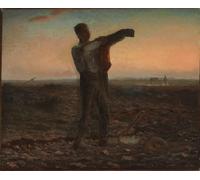 DQCJIYIGL Dipinti Famosi Tela e Immagini Vintage Quadri El efecto del fin del día de la tarde de Jean Francois Millets per L'arredamento Della Camera da Letto 60x90cm