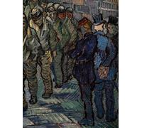 DQCJIYIGL Dipinti Famosi Tela e Immagini Vintage Quadri el patio de la prisión de vincent van gogh per L'arredamento Della Camera da Letto 60x90cm