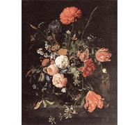 DQCJIYIGL Dipinti Famosi Tela e Immagini Vintage Quadri Jarrón de flores de Jan Davidsz De Heem per L'arredamento Della Camera da Letto 60x90cm