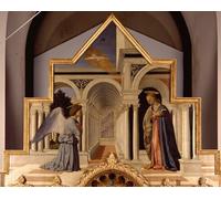 DQCJIYIGL Dipinti Famosi Tela e Immagini Vintage Quadri La Anunciación de Piero Della Francesca per L'arredamento Della Camera da Letto 60x90cm