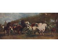 DQCJIYIGL Dipinti Famosi Tela e Immagini Vintage Quadri la Feria del Caballo de Rosa Bonheur per L'arredamento Della Camera da Letto 60x90cm