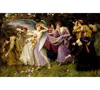 DQCJIYIGL Dipinti Famosi Tela e Immagini Vintage Quadri Los regalos del amor de George Sheridan Knowles per L'arredamento Della Camera da Letto 60x90cm