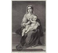 DQCJIYIGL Dipinti Famosi Tela e Immagini Vintage Quadri María con el Niño Jesús de Bartolomé Esteban Murillo per L'arredamento Della Camera da Letto 60x90cm