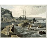 DQCJIYIGL Dipinti Famosi Tela e Immagini Vintage Quadri Mivagissey Cornwall del volumen VIII de una vuelta a Gran Bretaña realizada por William Daniell per L'arredamento Della Camera da Letto 60x90cm