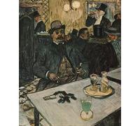 DQCJIYIGL Dipinti Famosi Tela e Immagini Vintage Quadri Monsieur Boileau en el café de Henri De Toulouse Lautrec per L'arredamento Della Camera da Letto 60x90cm