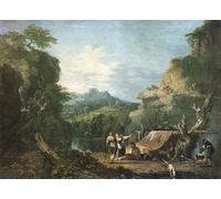 DQCJIYIGL Dipinti Famosi Tela e Immagini Vintage Quadri Paisaje con bandidos alrededor de una tienda de un artista famoso per L'arredamento Della Camera da Letto 60x90cm
