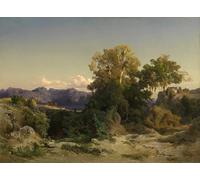 DQCJIYIGL Dipinti Famosi Tela e Immagini Vintage Quadri Paisaje en la Campagna romana de Arnold Böcklin per L'arredamento Della Camera da Letto 60x90cm