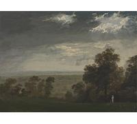 DQCJIYIGL Dipinti Famosi Tela e Immagini Vintage Quadri Paisaje Posiblemente la Isla de Wight o Richmond Hill por John Mrtinss per L'arredamento Della Camera da Letto 60x90cm