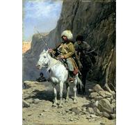 DQCJIYIGL Dipinti Famosi Tela e Immagini Vintage Quadri Patrulla circasiana de Alfred Von Wierusz Kowalski per L'arredamento Della Camera da Letto 60x90cm