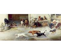 DQCJIYIGL Dipinti Famosi Tela e Immagini Vintage Quadri Persecución en caliente de William Henry Trood per L'arredamento Della Camera da Letto 60x90cm
