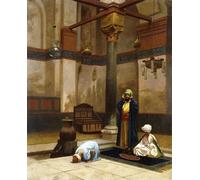 DQCJIYIGL Dipinti Famosi Tela e Immagini Vintage Quadri Tres personas rezando en un rincón de Jean Leon Gerome per L'arredamento Della Camera da Letto 60x90cm