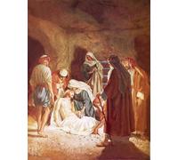 DQCJIYIGL Famoso Poster Con Artistiche Painting Image Arimatea yaciendo el cuerpo de Jesús en su propia tumba por William Brassey Hole per la Decorazione Della Parete 60x90cm