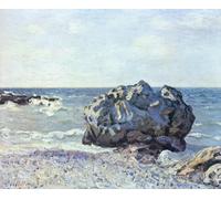 DQCJIYIGL Famoso Poster Con Artistiche Painting Image Bahía de Langland con rocas de Alfred Sisle per la Decorazione Della Parete 60x90cm