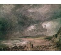 DQCJIYIGL Famoso Poster Con Artistiche Painting Image Bahía de Weymouth con tormenta que se aproxima por John Constable per la Decorazione Della Parete 60x90cm
