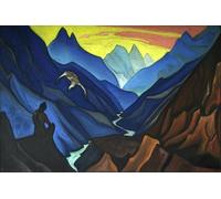 DQCJIYIGL Famoso Poster Con Artistiche Painting Image Comando del Maestro por Nicholas Roerich per la Decorazione Della Parete 60x90cm