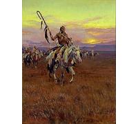 DQCJIYIGL Famoso Poster Con Artistiche Painting Image Curandero de Charles Russell per la Decorazione Della Parete 60x90cm