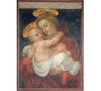 DQCJIYIGL Famoso Poster Con Artistiche Painting Image Dama y niño de Fra Bartolommeo per la Decorazione Della Parete 60x90cm