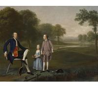 DQCJIYIGL Famoso Poster Con Artistiche Painting Image de Tackley con su sobrino y sobrina John y Susanna Weyland por Arthur Devis per la Decorazione Della Parete 60x90cm