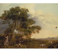 DQCJIYIGL Famoso Poster Con Artistiche Painting Image Dos caballeros disparando de George Stubbs per la Decorazione Della Parete 60x90cm