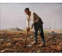 DQCJIYIGL Famoso Poster Con Artistiche Painting Image El hombre de la azada de Jean Francois Millets per la Decorazione Della Parete 60x90cm
