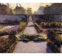 DQCJIYIGL Famoso Poster Con Artistiche Painting Image el jardín de la cocina Yerres de Gustave Caillebotte per la Decorazione Della Parete 60x90cm