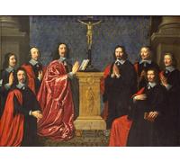 DQCJIYIGL Famoso Poster Con Artistiche Painting Image el preboste de los mercaderes y los regidores de la ciudad de París de Philippe De Champaigne per la Decorazione Della Parete 60x90cm