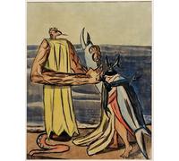 DQCJIYIGL Famoso Poster Con Artistiche Painting Image El rey serpiente y la novia ciervo volante de Max Beckmann per la Decorazione Della Parete 60x90cm