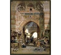 DQCJIYIGL Famoso Poster Con Artistiche Painting Image Escena del bazar de Carl Friedrich Heinrich per la Decorazione Della Parete 60x90cm